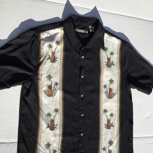 BATIK BAY Black  Panel Medium Men's Button Down